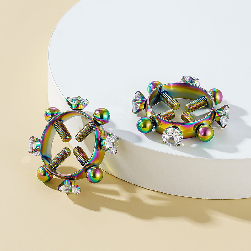 No need for piercing zircon nipple ring-Thyye