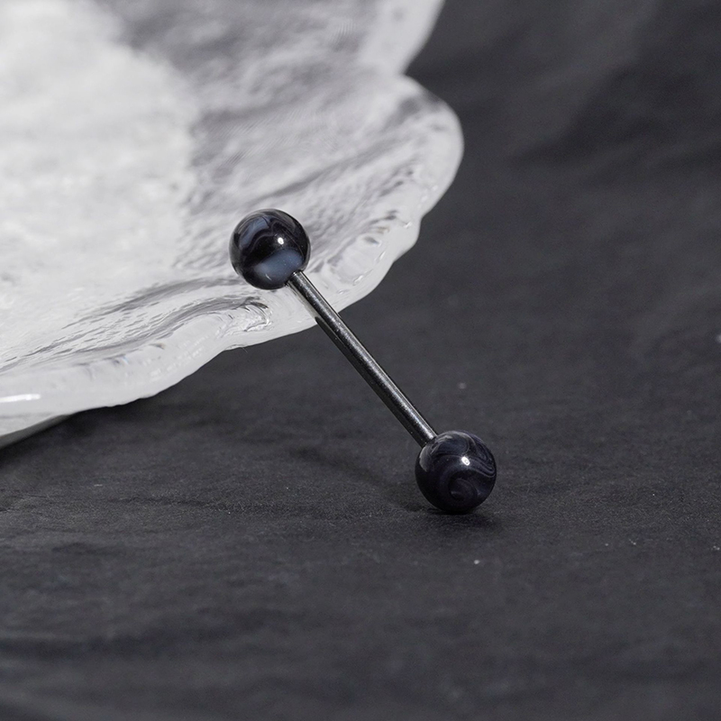 Acrylic tongue studs two-color ball tongue decoration-Thyye