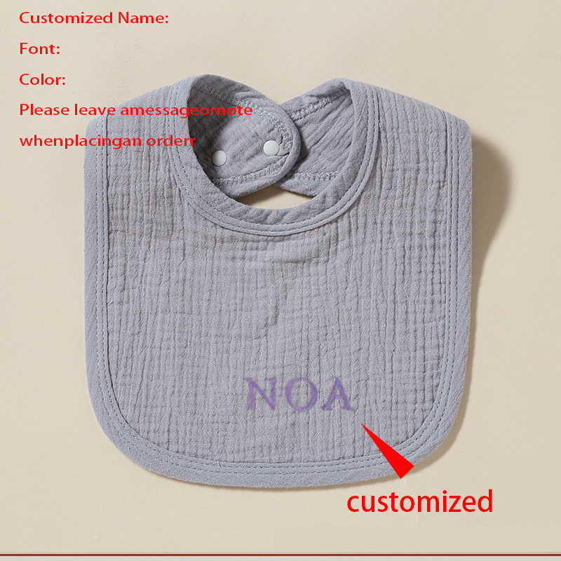 Customized newborn baby cotton gauze bib
