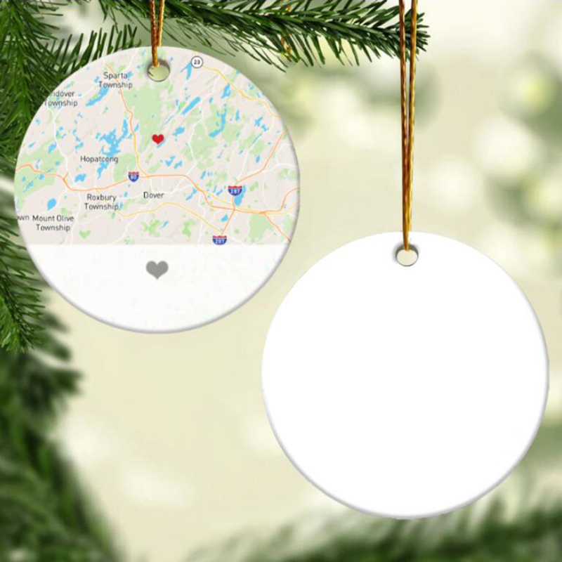 Custom Map and Photo Gift Ceramic Decoration