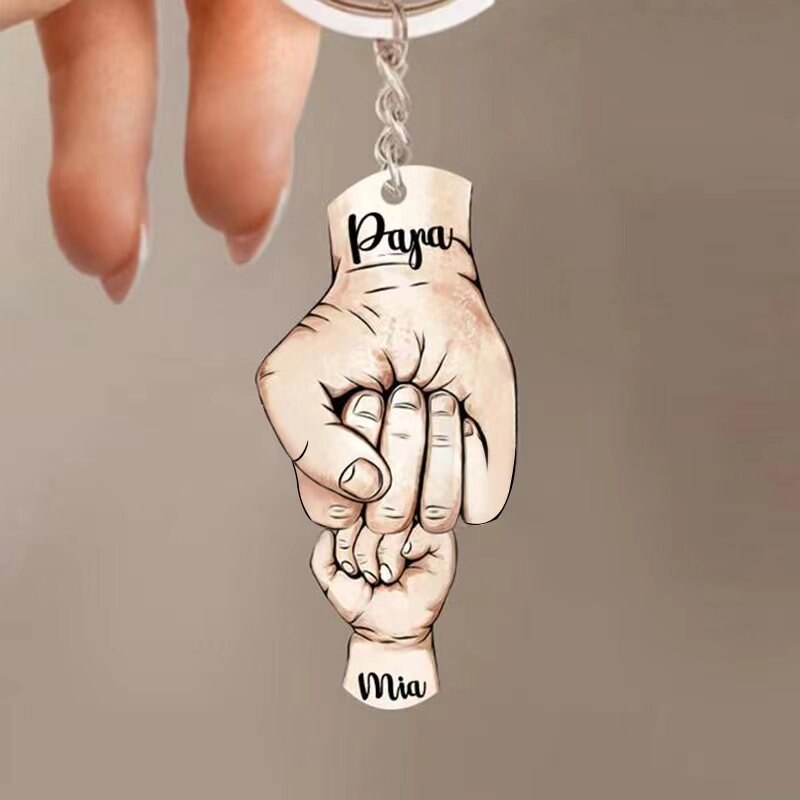 Family Gift Father and Son Fist Keychain-Thyye