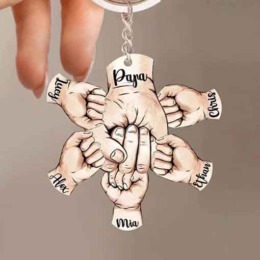 Family Gift Father and Son Fist Keychain-Thyye