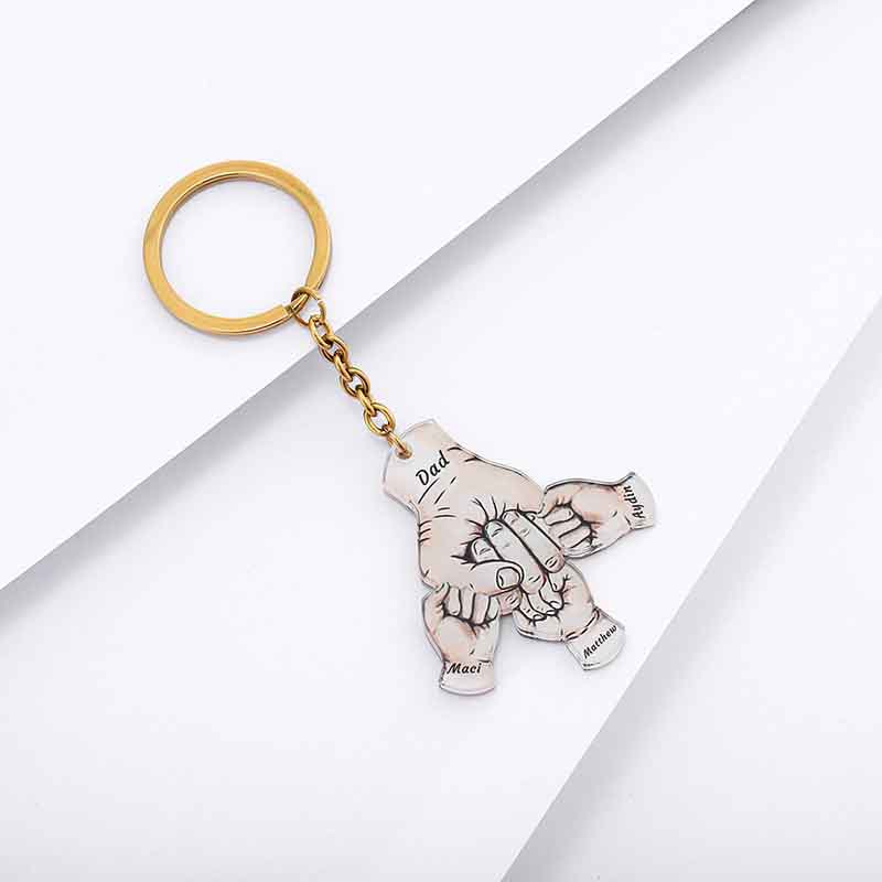Family Gift Father and Son Fist Keychain-Thyye