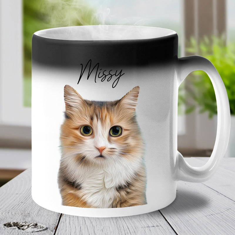 Personalized color changing mug with pet photo-Thyye