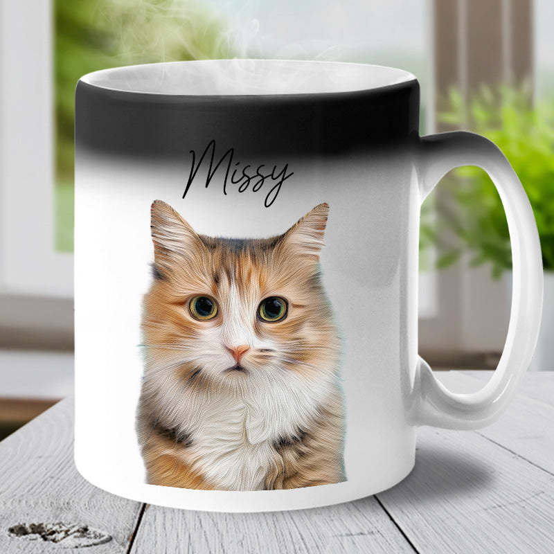 Personalized color changing mug with pet photo-Thyye