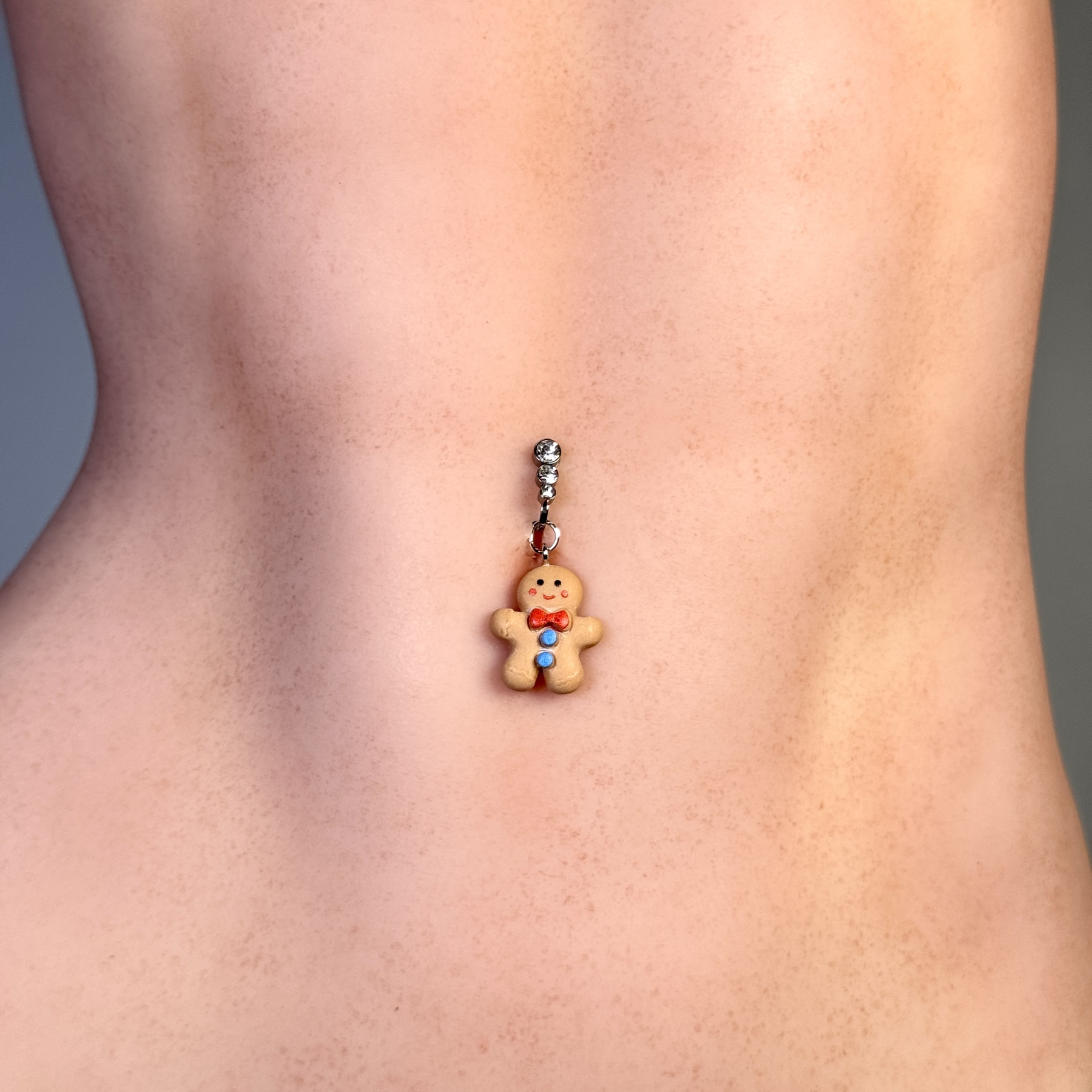 Gingerbread Man Non-Piercing Navel Ring