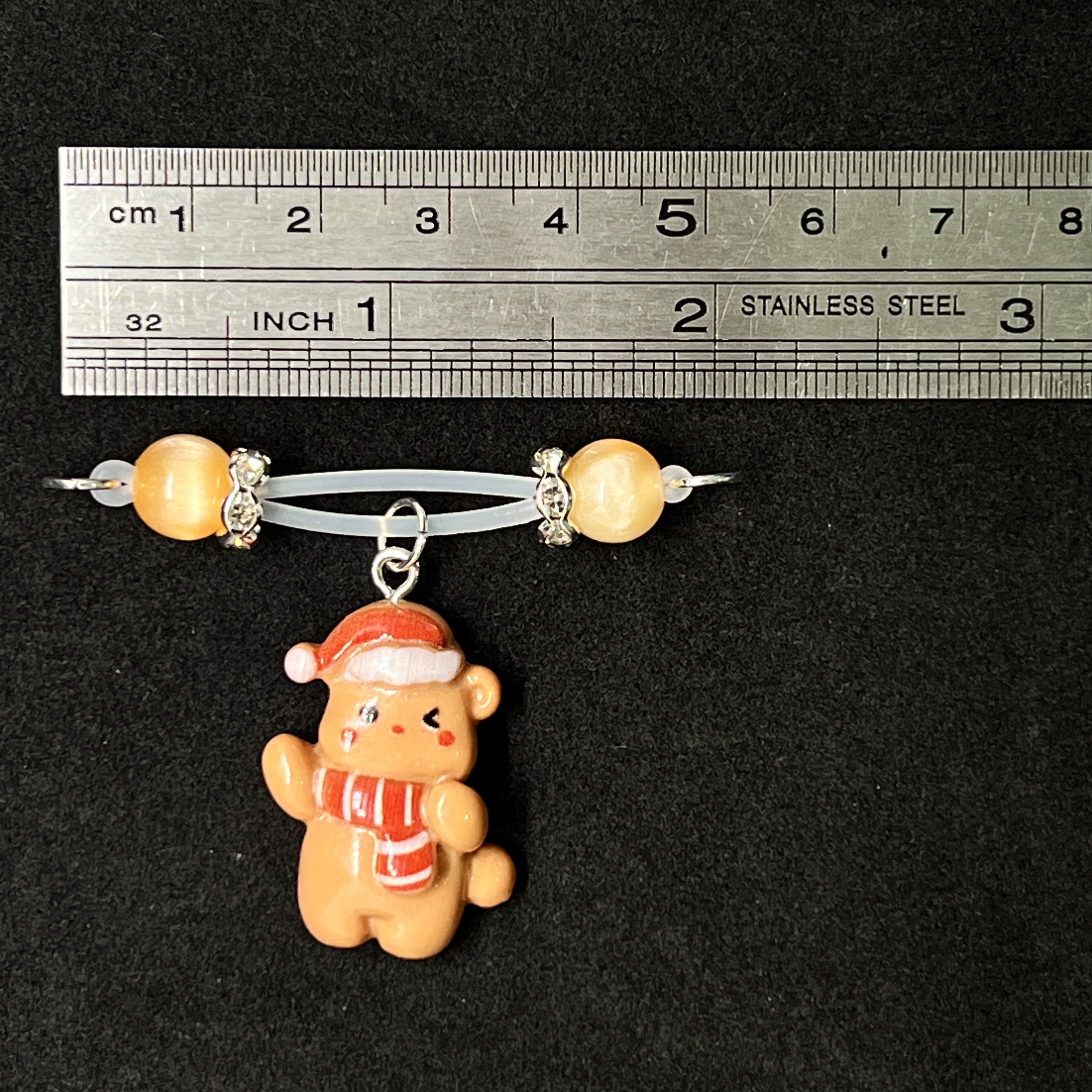 Bear Pendant Pink Pearl Nipple Clamps