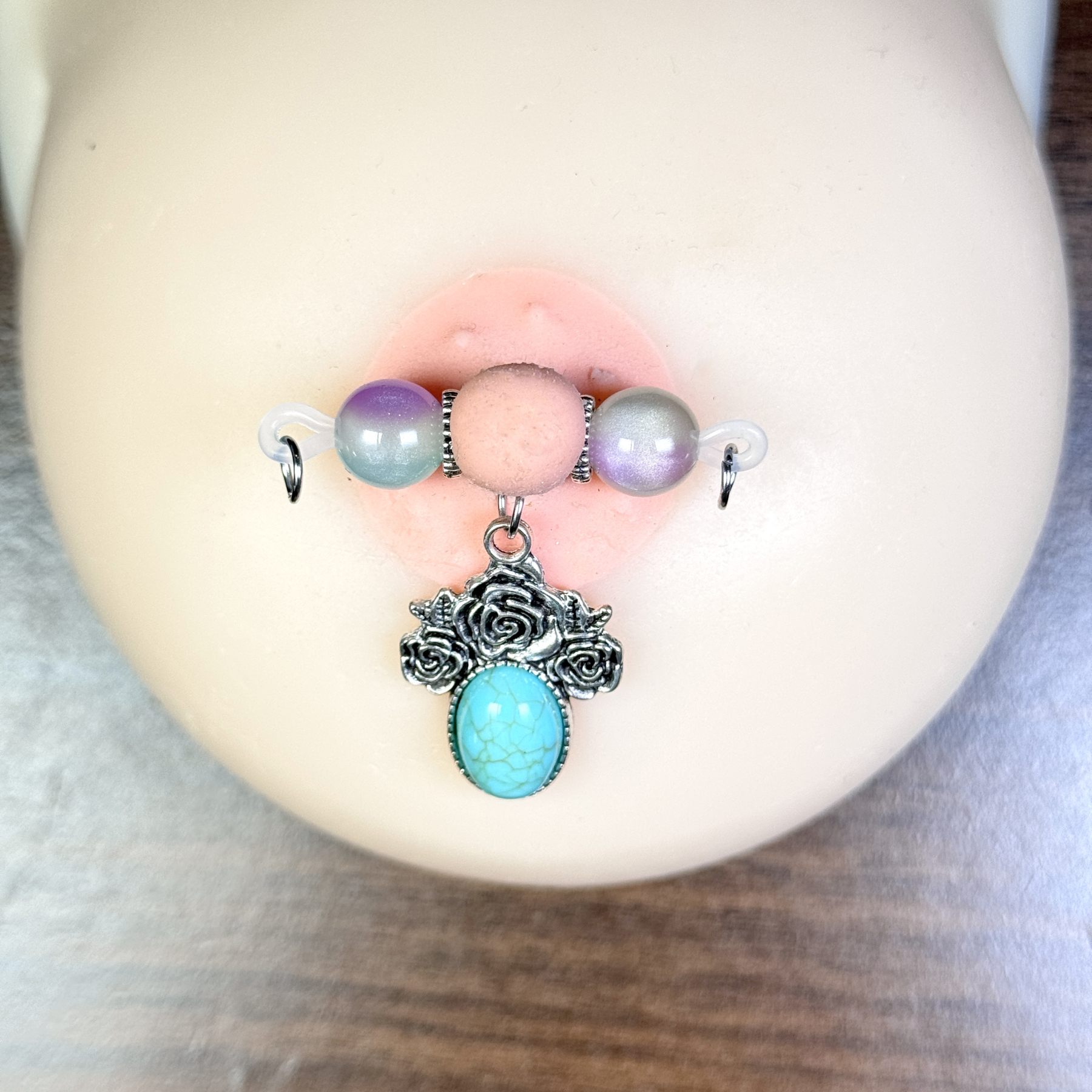 Mystic Rose Gem Nipple Ring