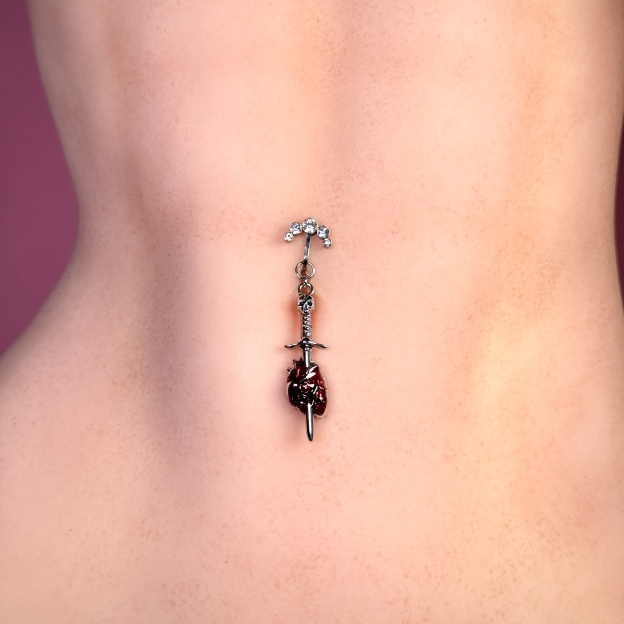 Bloody Love Dagger Navel Charm