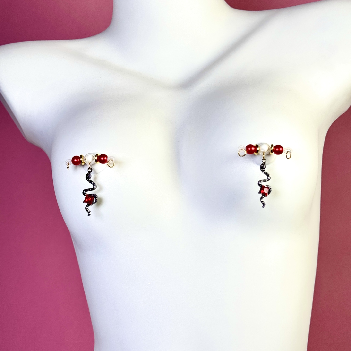 Ruby Serpent Nipple Clips