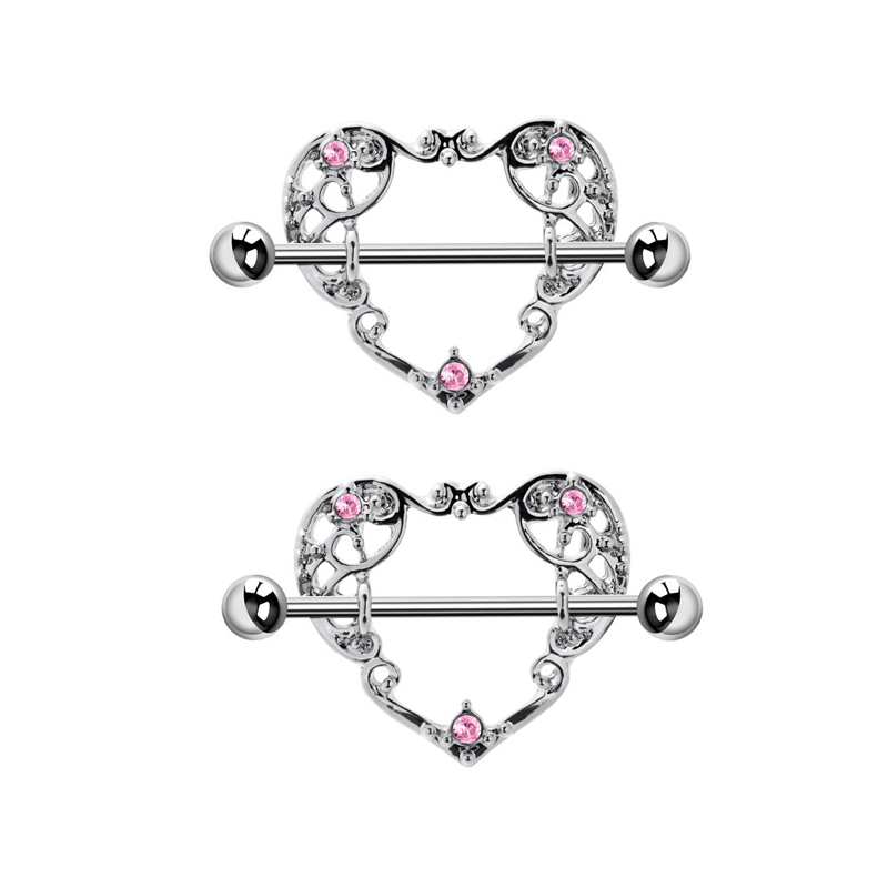 Vintage Hollow-Out Heart Nipple Ring