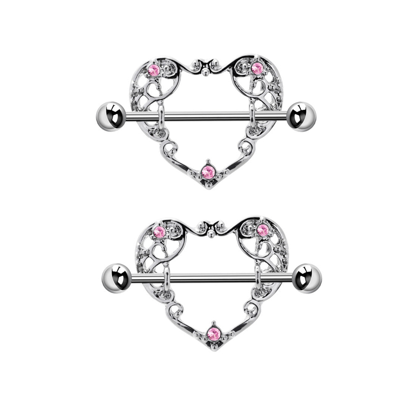 Vintage Hollow-Out Heart Nipple Ring