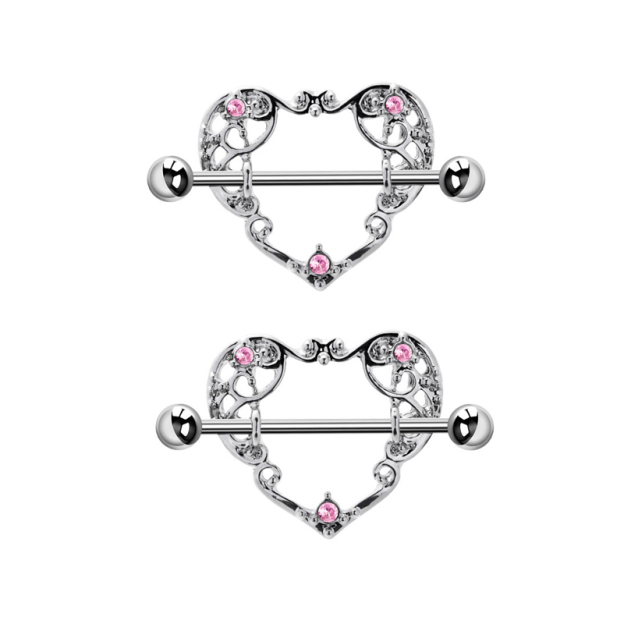 Vintage Hollow-Out Heart Nipple Ring
