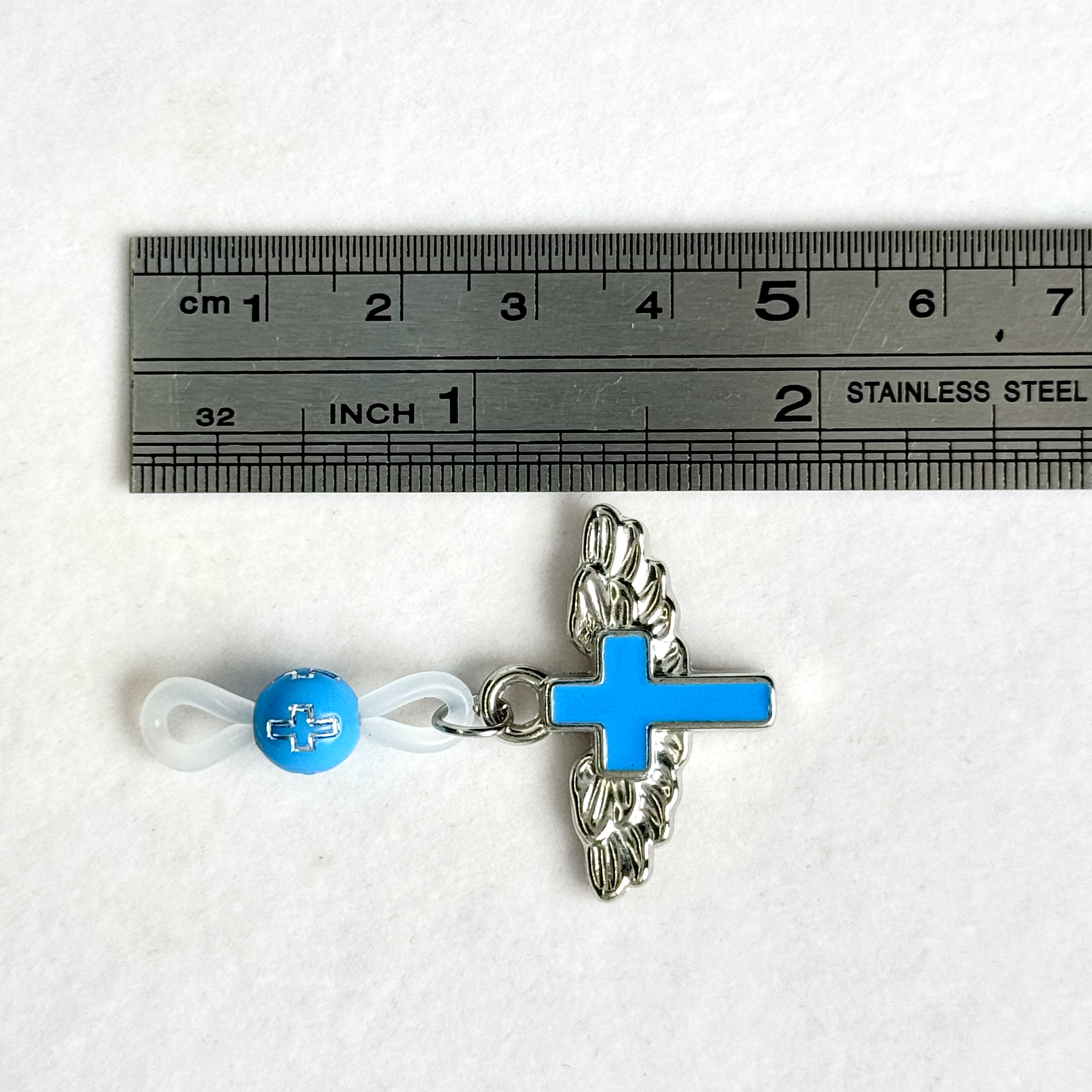 Blue Angel Wing Cross Non-Piercing Nipple Clamp