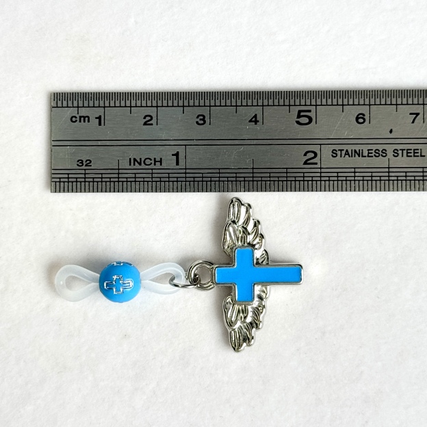 Blue Angel Wing Cross Non-Piercing Nipple Clamp