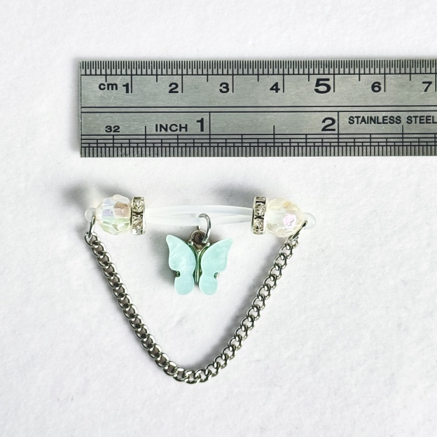 Blue Butterfly Crystal Nipple Clamps