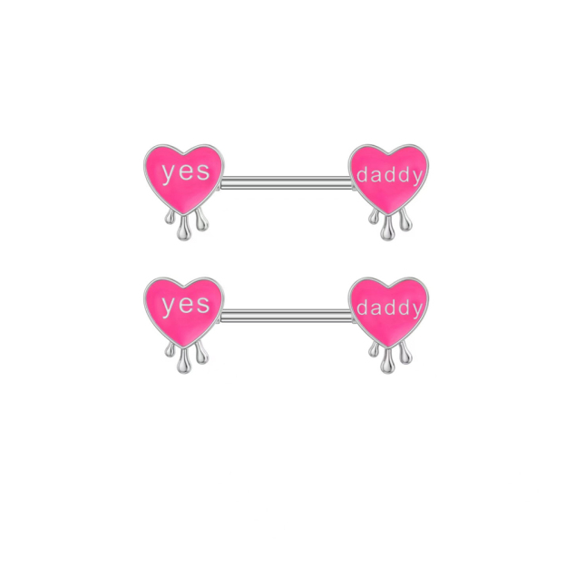 Pink Y2K-Style Body Piercing Jewelry