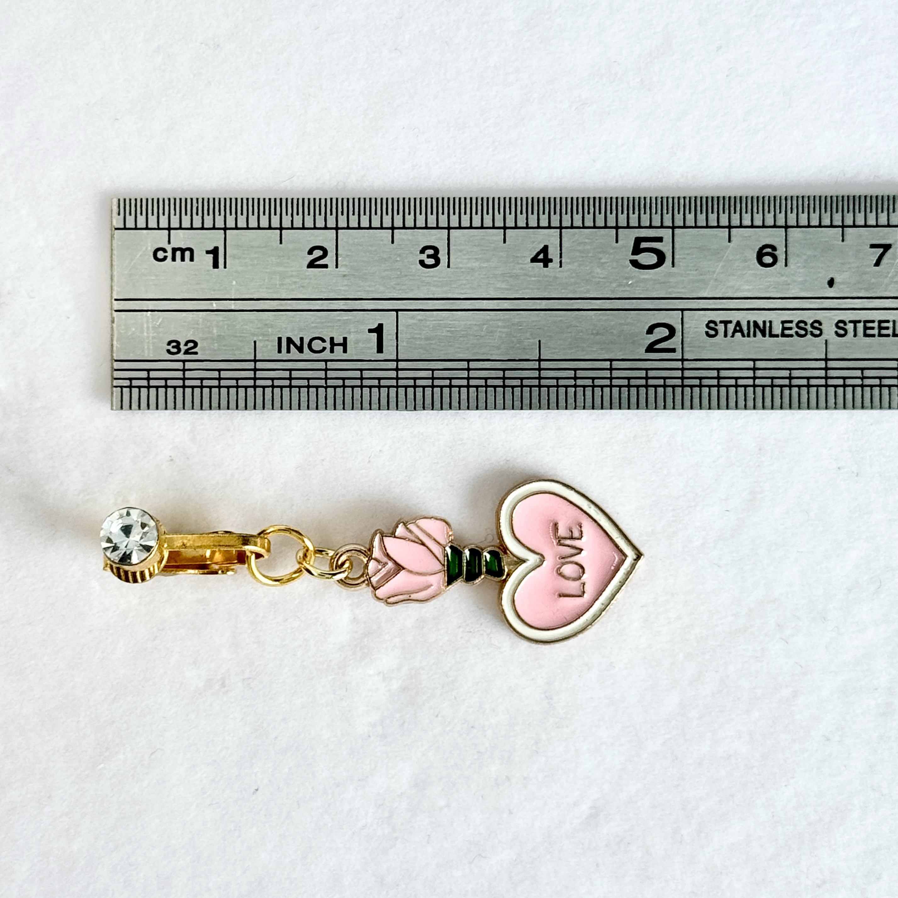 Rose Love Charm Faux Navel Ring