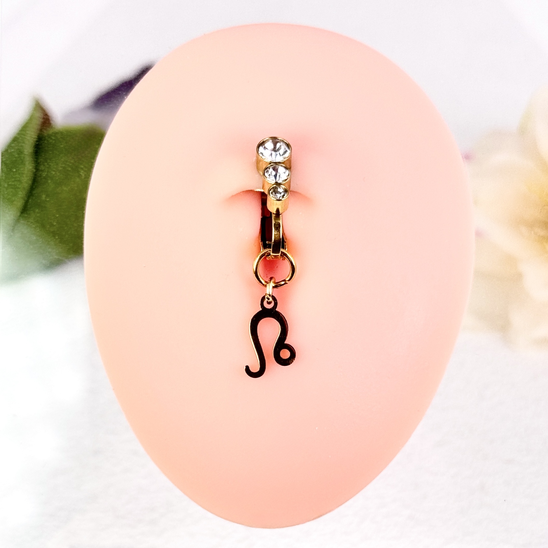 Leo Zodiac Faux Belly Button Ring