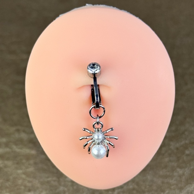 Pearl Spider Navel Charm