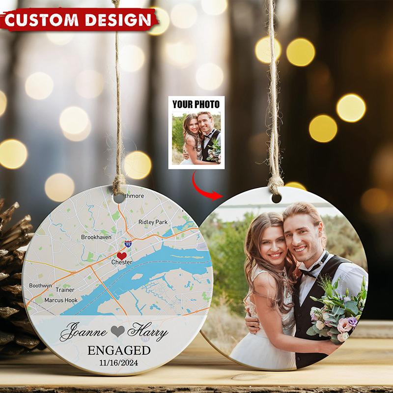 Custom Map and Photo Gift Ceramic Decoration-Thyye