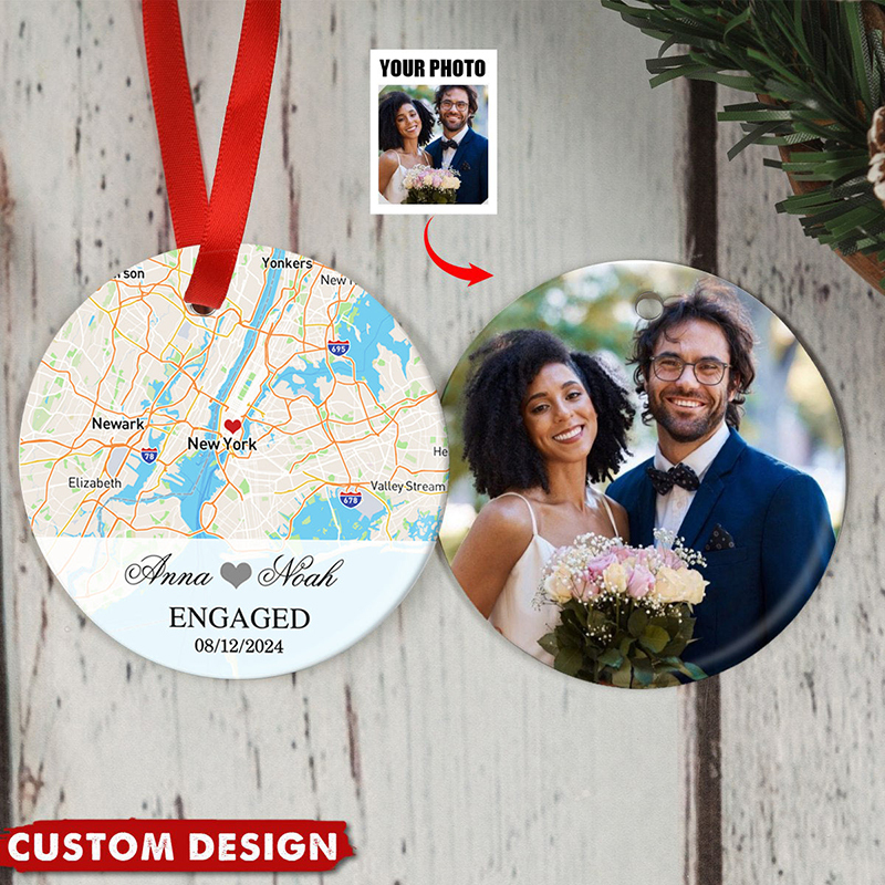 Custom Map and Photo Gift Ceramic Decoration-Thyye