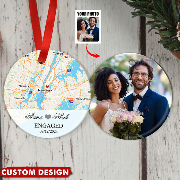 Custom Map and Photo Gift Ceramic Decoration-Thyye