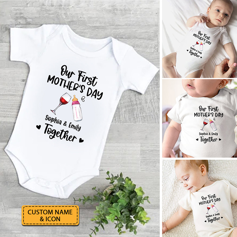 Short Sleeve Casual Baby Onesie-Thyye
