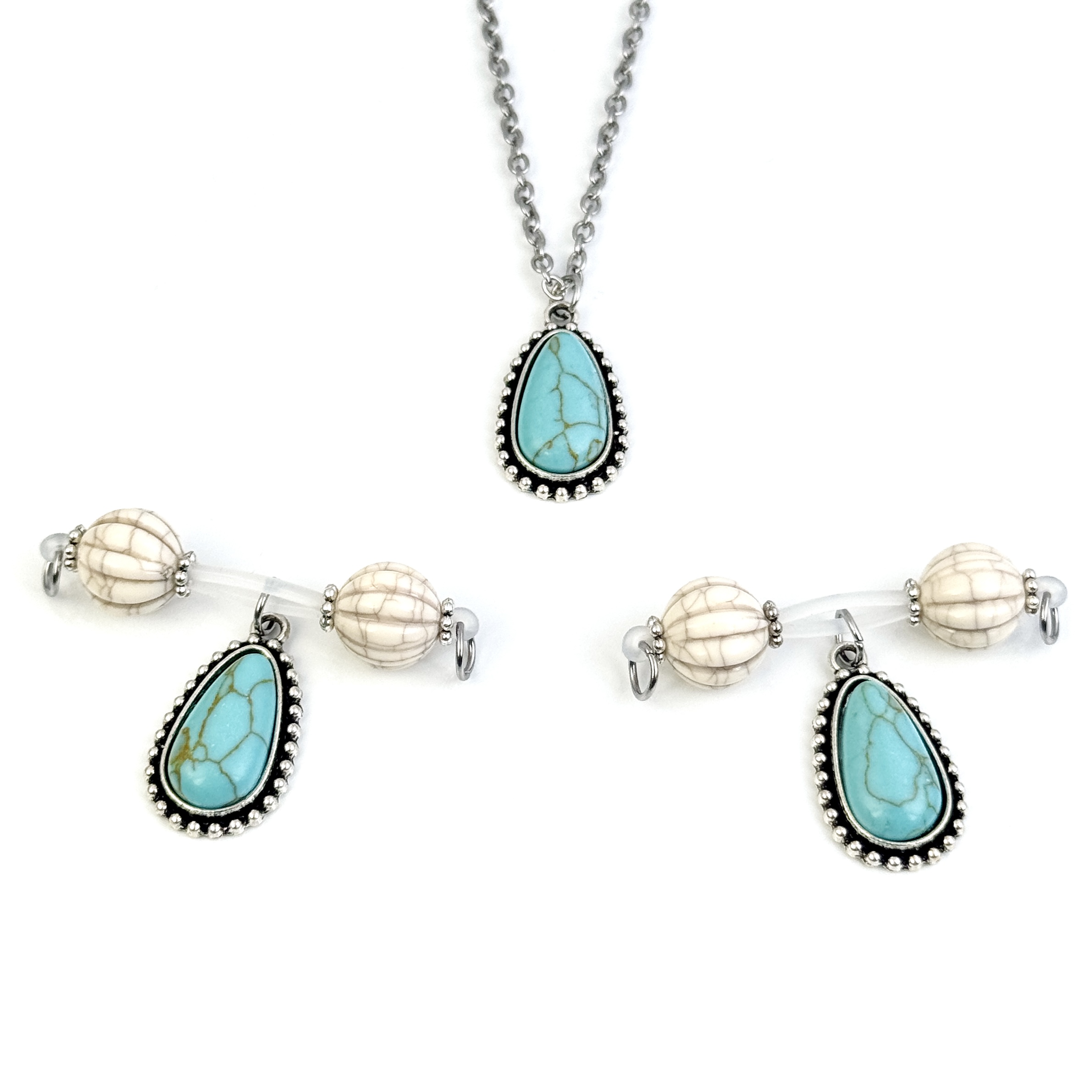 Turquoise Charm Nipple Clamp Set