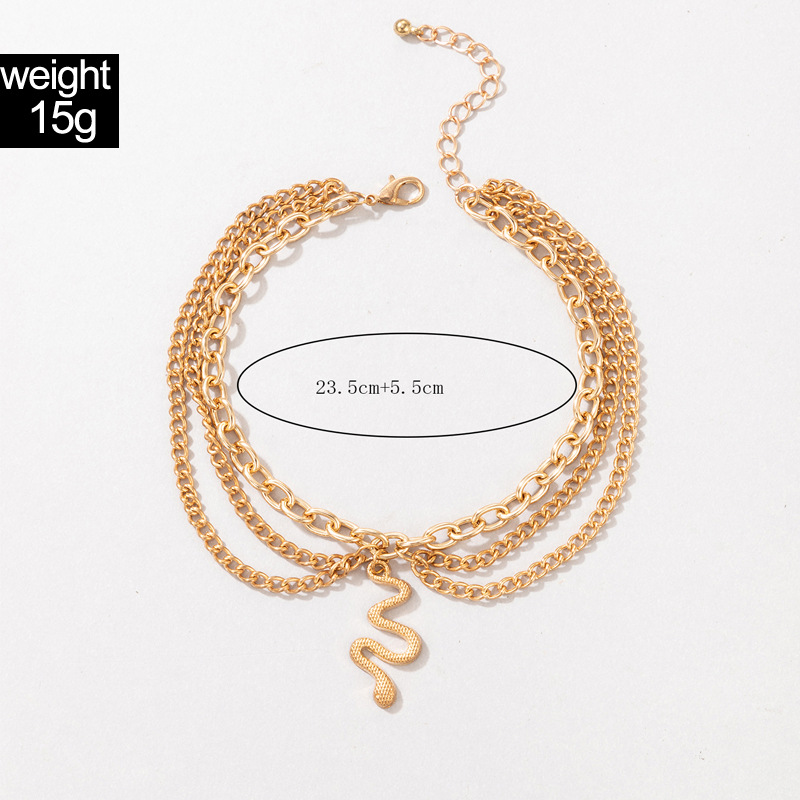 Gold Layered Snake Charm Anklet