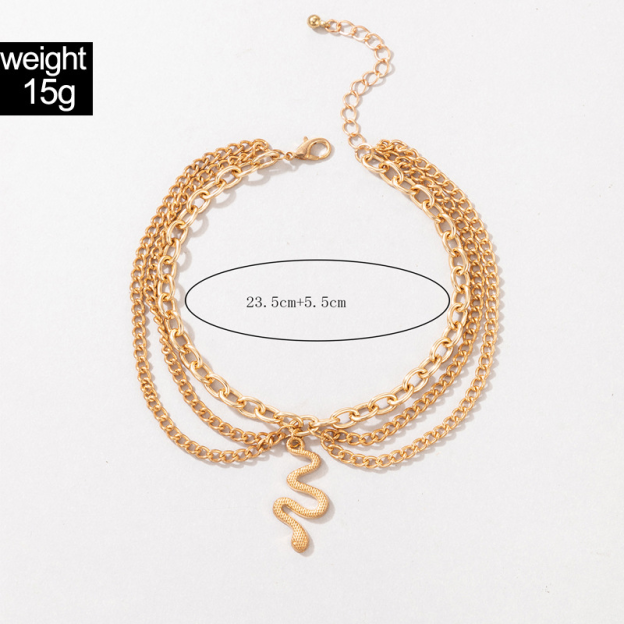 Gold Layered Snake Charm Anklet