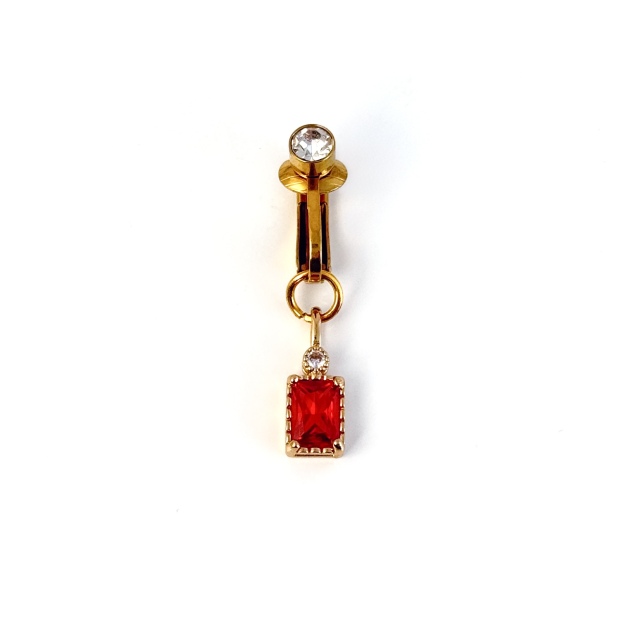 Adjustable Ruby Navel Clip