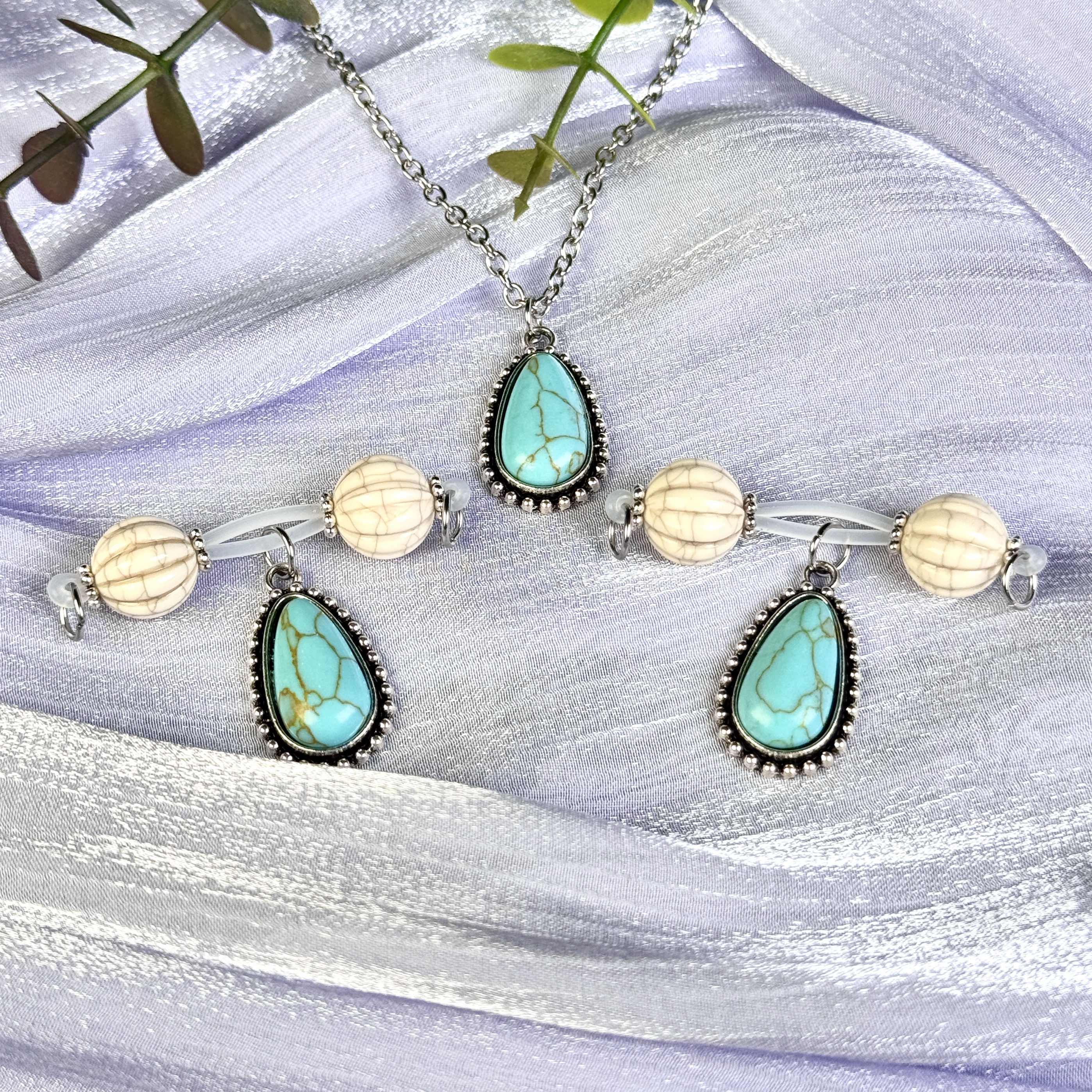 Turquoise Charm Nipple Clamp Set