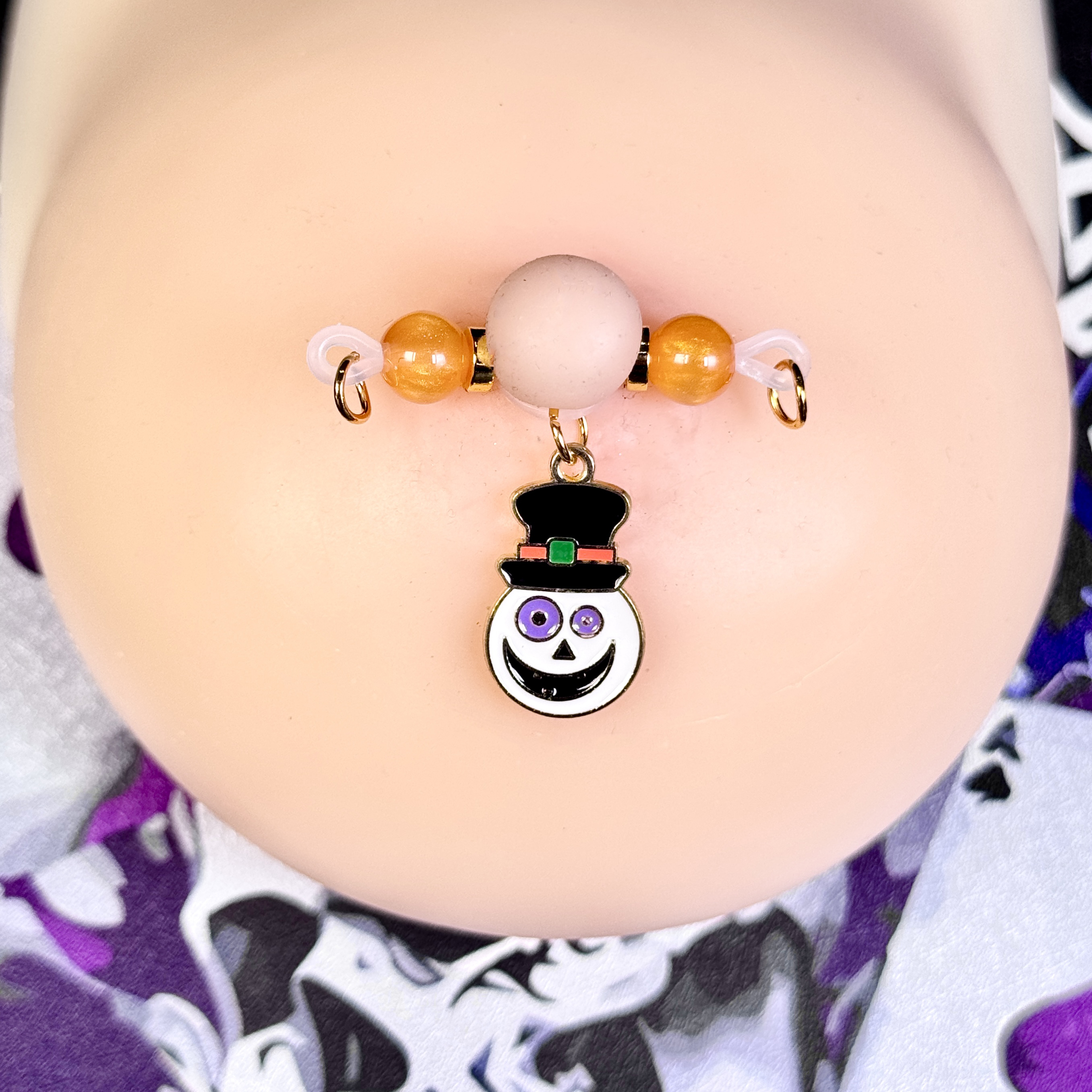 Halloween Frosty Charm Nipple Jewelry