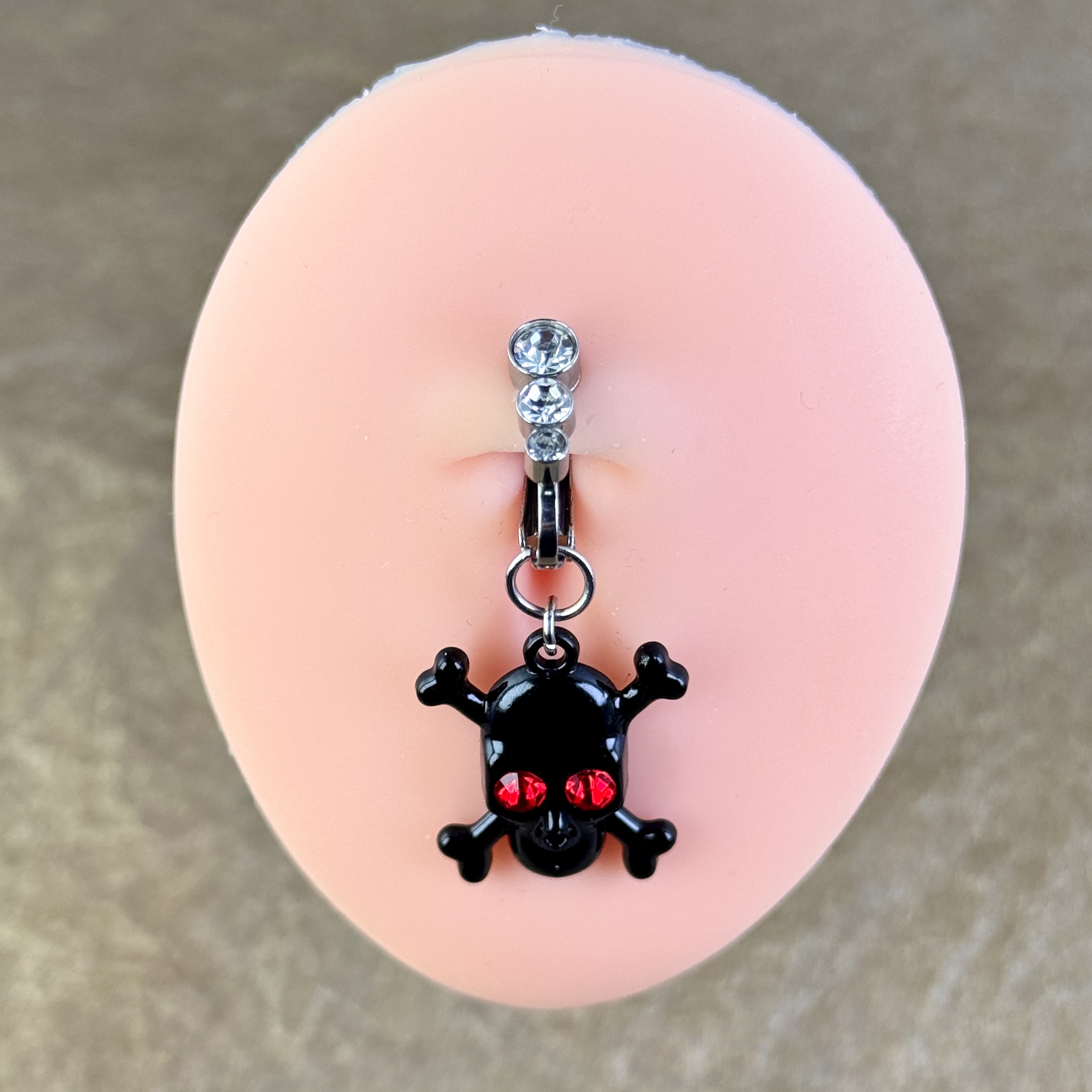 Red Eye Skull Navel Charm