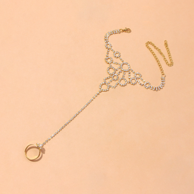 Round Rhinestone Anklet