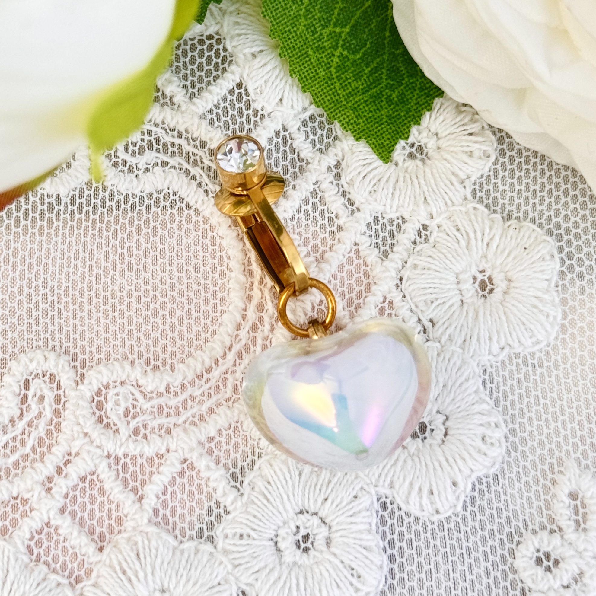 Navel Ring – Crystal Heart