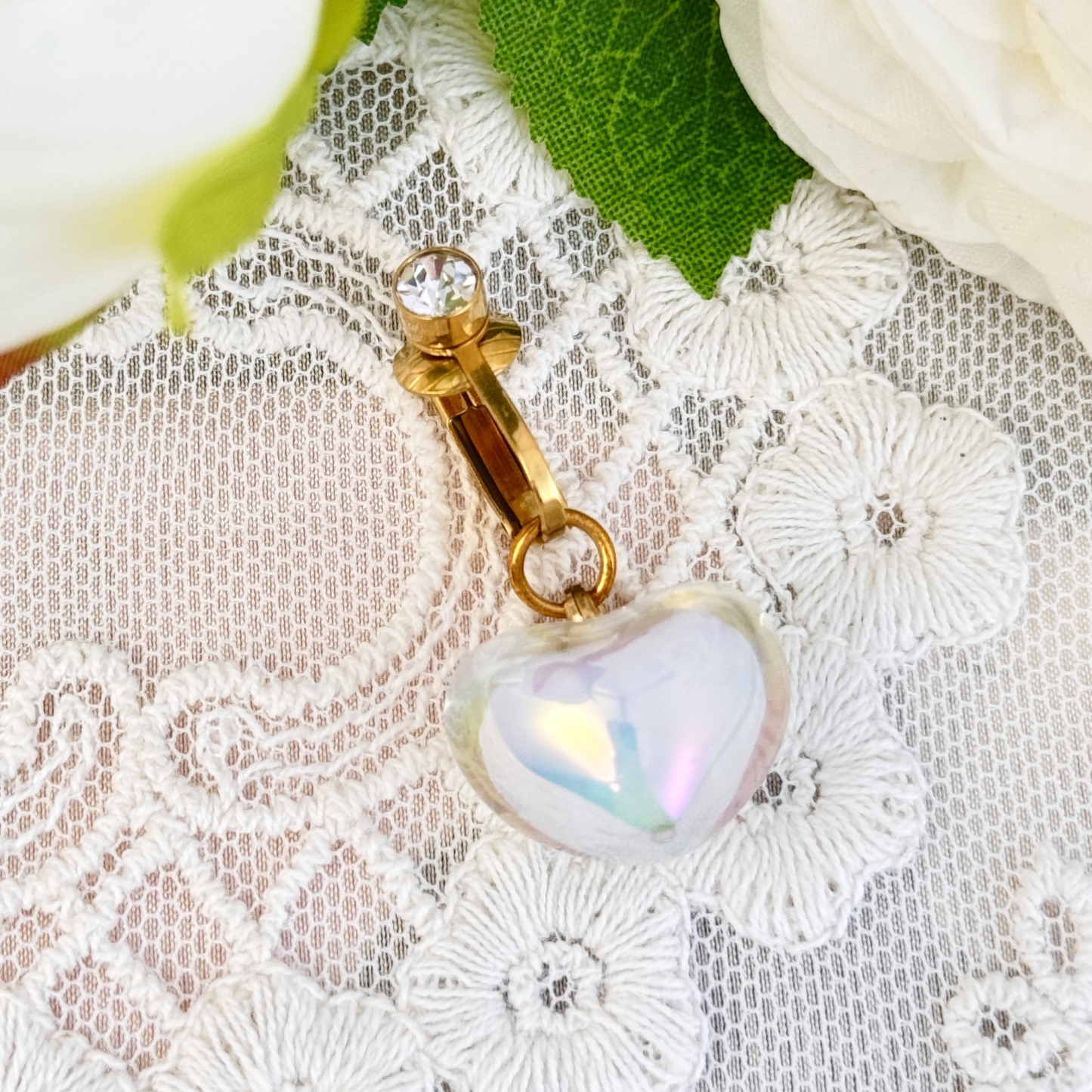 Navel Ring – Crystal Heart