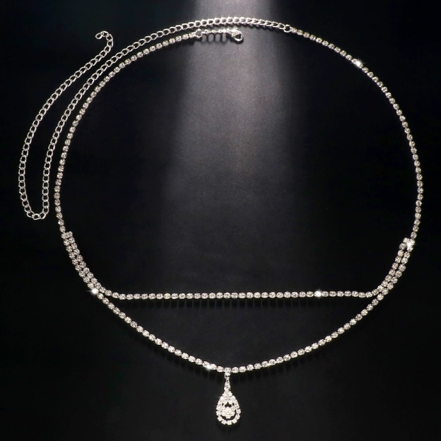 Stylish Rhinestone Beach Waist Chain