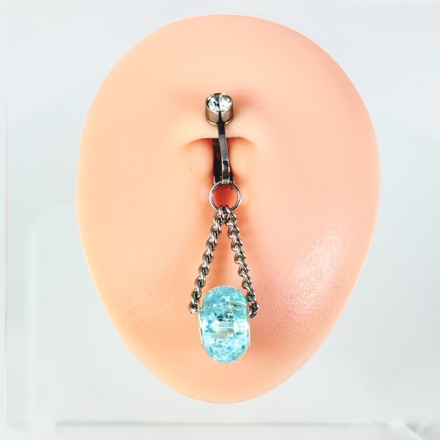 Aqua Crystal Navel Chain Piercing Jewelry