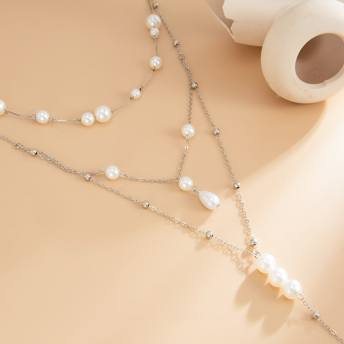 Elegant pearl body chain