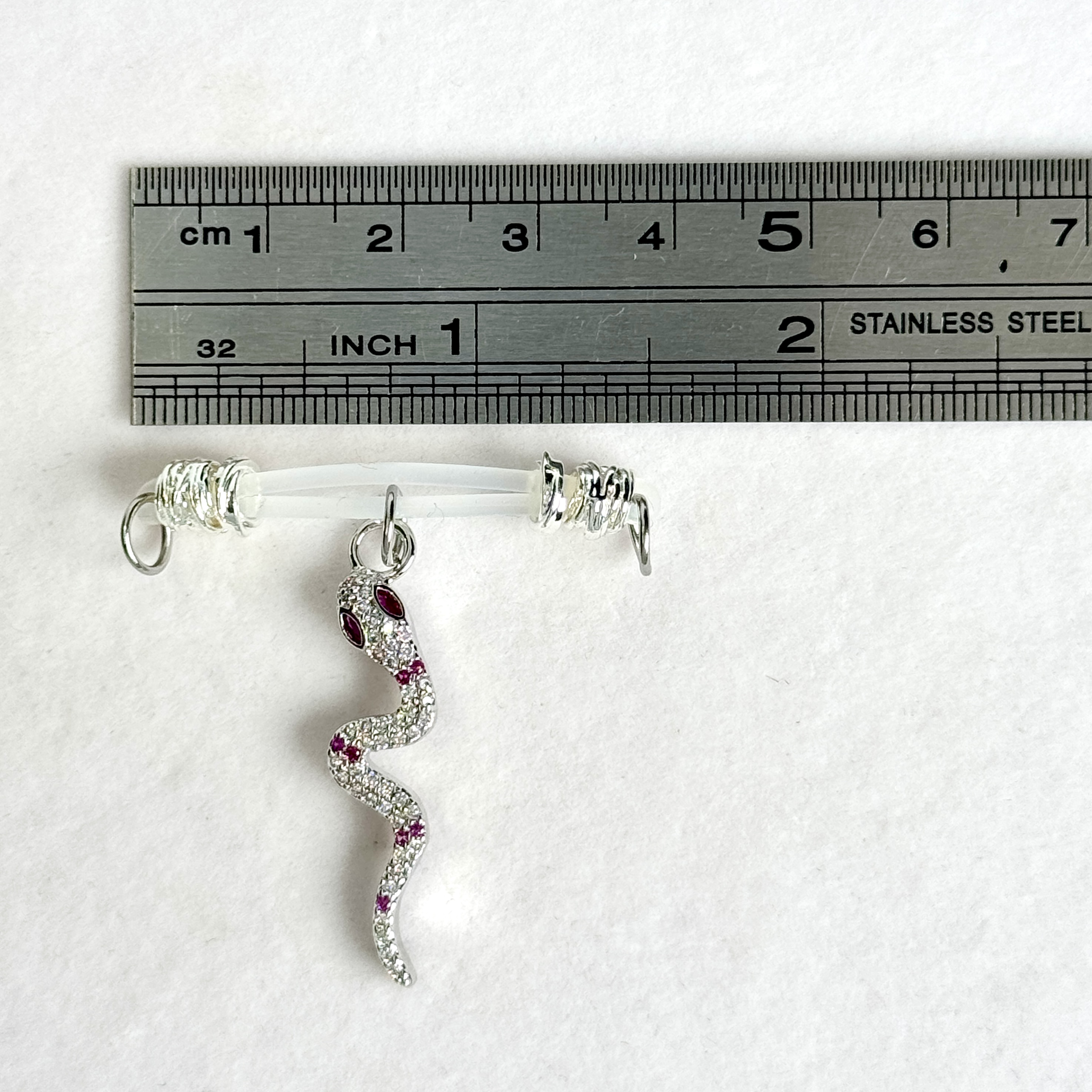 Serpent Crystal Charm Clip