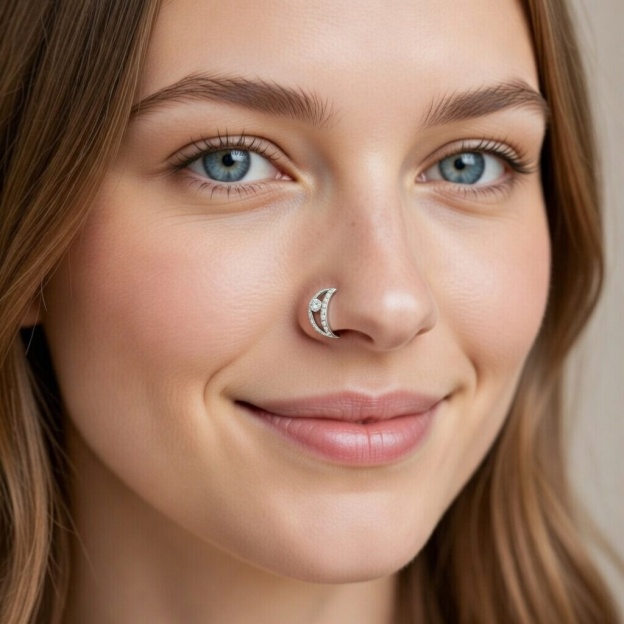 Diamond-encrusted nose ring