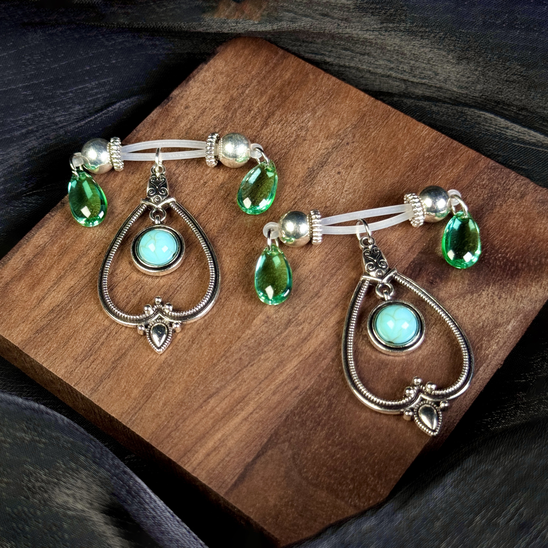 Emerald Moon Crystal Teardrop Jewelry