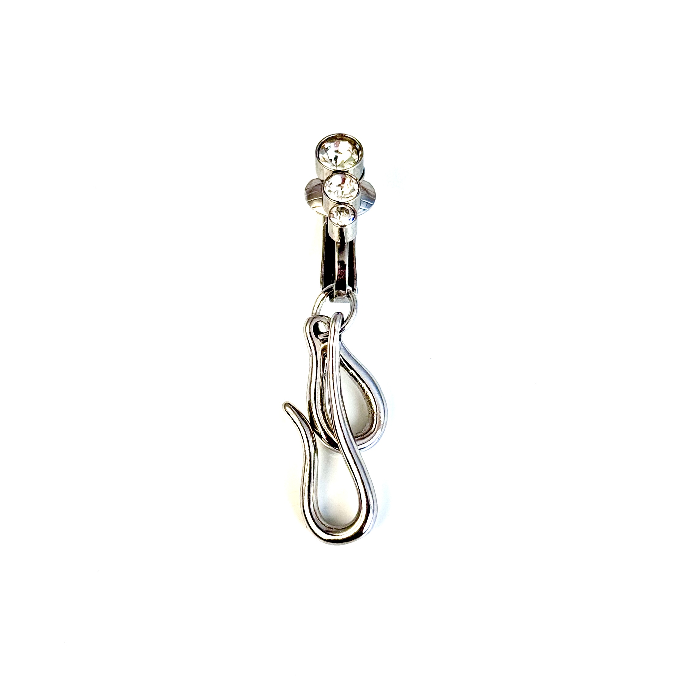 Silver Teardrop Faux Belly Button Ring