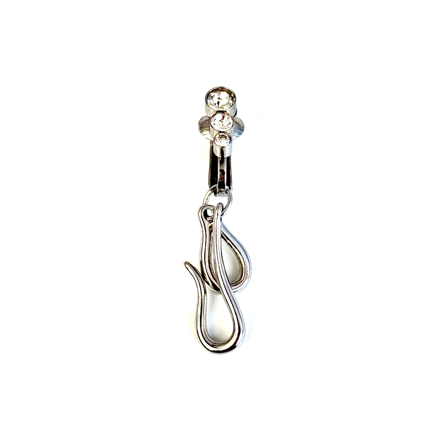 Silver Teardrop Faux Belly Button Ring