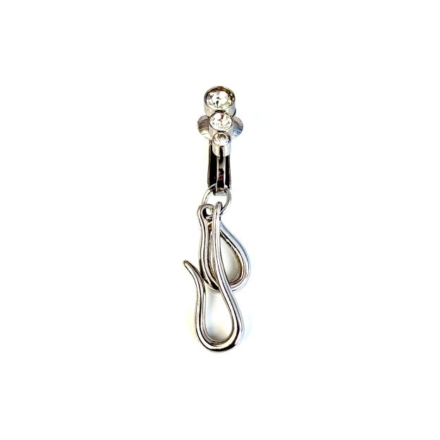 Silver Teardrop Faux Belly Button Ring