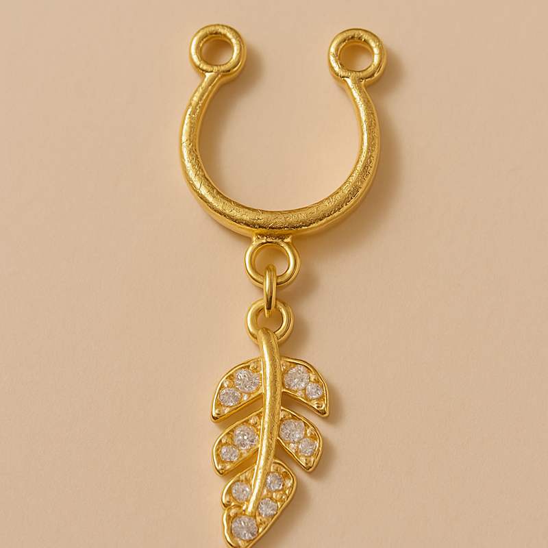 Golden Leaf White Diamond Nipple Clamp-Thyye