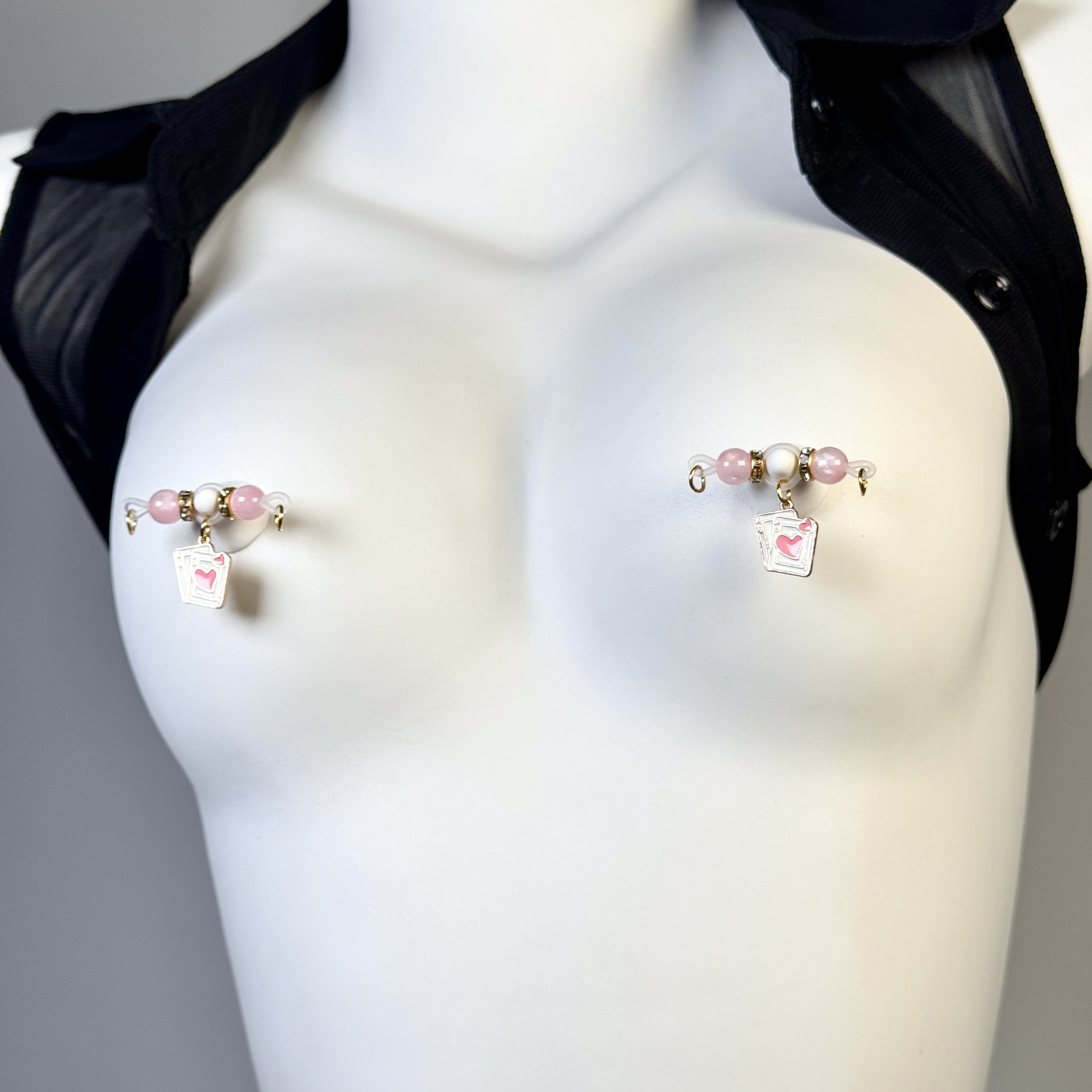 Lucky Heart Playing Card & Pearl Pendant
