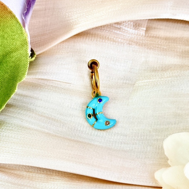 Blue Moon Charm Faux Belly Ring